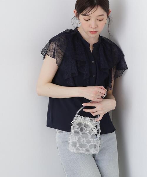 PROPORTION BODY DRESSING(プロポーションボディドレッシング)の「レースラッフルブラウス / 1215110500(シャツ/ブラウス・レディース・ネイビー/ブラウン/ホワイト系その他・FREE)」の14枚目の写真
