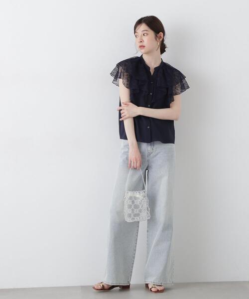 PROPORTION BODY DRESSING(プロポーションボディドレッシング)の「レースラッフルブラウス / 1215110500(シャツ/ブラウス・レディース・ネイビー/ブラウン/ホワイト系その他・FREE)」の16枚目の写真