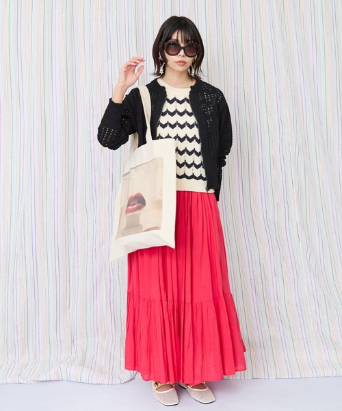 JETSET SOLO PLUS （ジェットセットソロプラス）の「【FONT LAB】サマークラフト透かし編みブルゾン（カーディガン/ボレロ・レディース・ブラック/グリーン/アイボリー・FREE）」の4枚目の写真