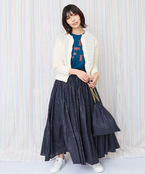 JETSET SOLO PLUS （ジェットセットソロプラス）の「【FONT LAB】サマークラフト透かし編みブルゾン（カーディガン/ボレロ・レディース・ブラック/グリーン/アイボリー・FREE）」の8枚目の写真