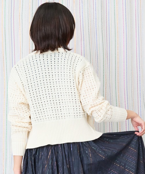 JETSET SOLO PLUS （ジェットセットソロプラス）の「【FONT LAB】サマークラフト透かし編みブルゾン（カーディガン/ボレロ・レディース・ブラック/グリーン/アイボリー・FREE）」の11枚目の写真