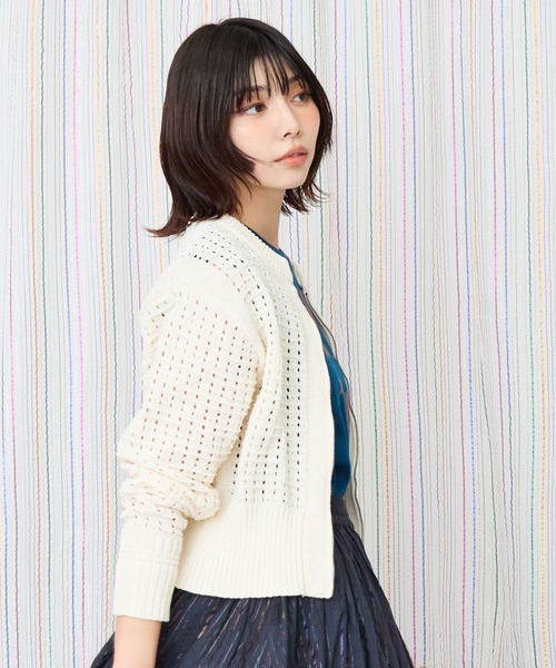 JETSET SOLO PLUS （ジェットセットソロプラス）の「【FONT LAB】サマークラフト透かし編みブルゾン（カーディガン/ボレロ・レディース・ブラック/グリーン/アイボリー・FREE）」の12枚目の写真