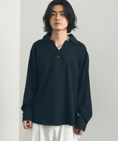 Shoowtime（ショウタイム）の「Skipper long sleeve pullover shirt / スキッパーロングスリーブプルオーバーシャツ（ポロシャツ・メンズ・ワインレッド/ホワイト/ブラック・MEDIUM/X-LARGE/LARGE）」の20枚目の写真