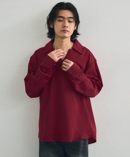 セール】Skipper long sleeve pullover shirt / スキッパーロング