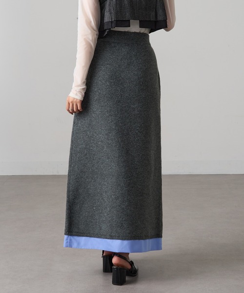 MAGASIN DE MODE Onjna(マガジンデモードオンジェナ )の「【MAGASIN DE MODE Onjna】(セットアップ対応) アルパカタッチ シャツドッキングスカート レイヤード DTK(スカート・レディース・チャコールグレー/ブラック・FREE)」の18枚目の写真