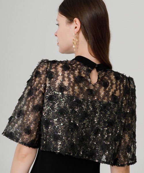 Leja(レジャ)の「【LEJA】フラワースパンコールチュールフリルIラインドレスワンピース2点セット美脚効果結婚式 パーティードレス 成人式 二次会 同窓会 お呼ばれ オケージョン 20代 30代(ドレス・レディース・グレイッシュブルー/ブラック/ベージュ・SMALL/MEDIUM)」の15枚目の写真