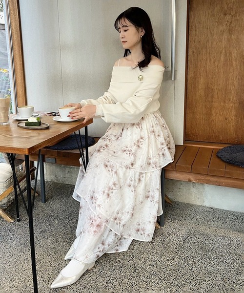 Cherie chuu（シェリーチュウ）の「【Cherie chuu】ブローチ付3wayニット（ニット/セーター・レディース・ベージュ/チャコールグレー/アイボリー・FREE）」の17枚目の写真