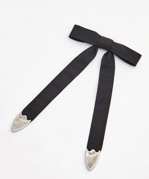 TOGA PULLA/トーガプルラ】Metal ribbon clip tie/メタル