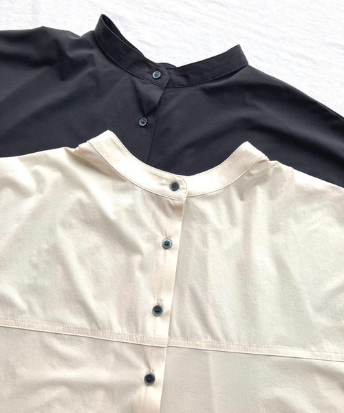 Q（キュー）の「ドルマンシャツ（シャツ/ブラウス・レディース・ブラック/アイボリー・MEDIUM）」の9枚目の写真