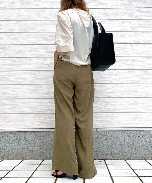 Q（キュー）の「ドルマンシャツ（シャツ/ブラウス・レディース・ブラック/アイボリー・MEDIUM）」の13枚目の写真