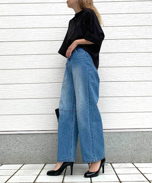 Q（キュー）の「ドルマンシャツ（シャツ/ブラウス・レディース・ブラック/アイボリー・MEDIUM）」の16枚目の写真