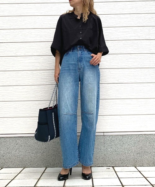 Q（キュー）の「ドルマンシャツ（シャツ/ブラウス・レディース・ブラック/アイボリー・MEDIUM）」の17枚目の写真