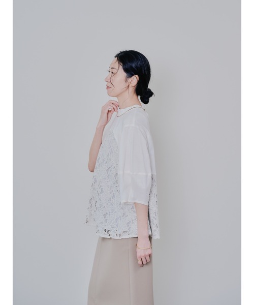 DOLLUPOOPS（ドールアップウップス）の「バックタイヘムレース切替トップス（Tシャツ/カットソー・レディース・ブラック/ベージュ・38）」の22枚目の写真