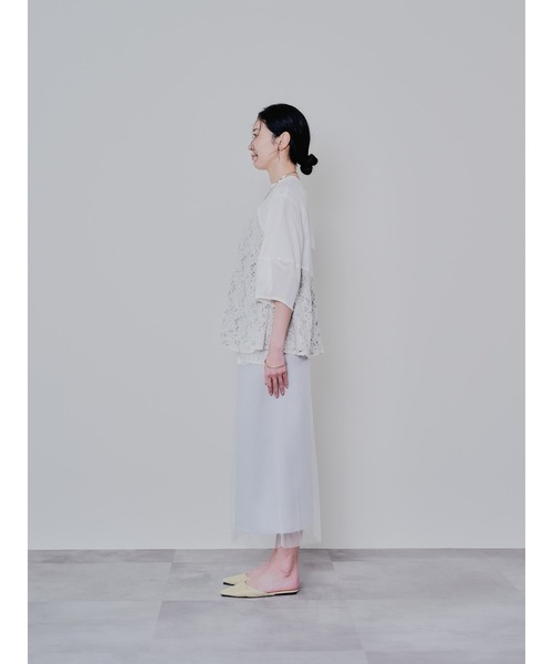 DOLLUPOOPS（ドールアップウップス）の「バックタイヘムレース切替トップス（Tシャツ/カットソー・レディース・ブラック/ベージュ・38）」の11枚目の写真