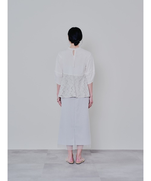 DOLLUPOOPS（ドールアップウップス）の「バックタイヘムレース切替トップス（Tシャツ/カットソー・レディース・ブラック/ベージュ・38）」の12枚目の写真