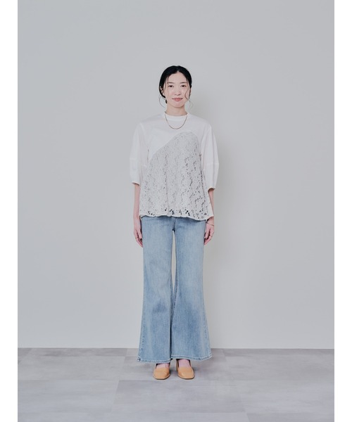 DOLLUPOOPS（ドールアップウップス）の「バックタイヘムレース切替トップス（Tシャツ/カットソー・レディース・ブラック/ベージュ・38）」の14枚目の写真