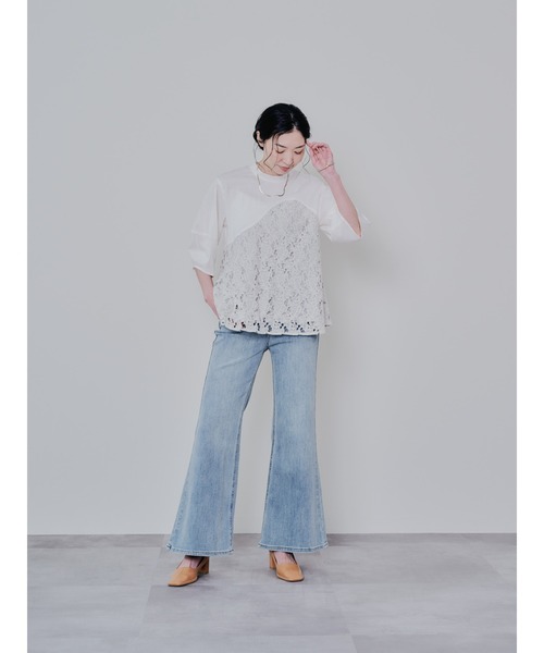 DOLLUPOOPS（ドールアップウップス）の「バックタイヘムレース切替トップス（Tシャツ/カットソー・レディース・ブラック/ベージュ・38）」の13枚目の写真