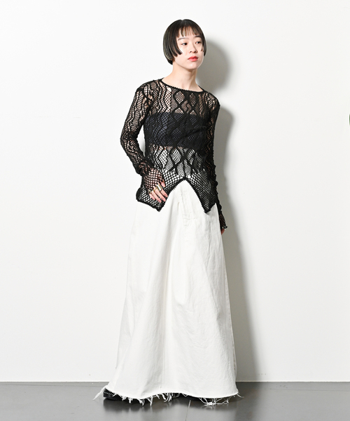 セール】EUCHRONIA 別注 Lace long sleece tee：カットソー（T