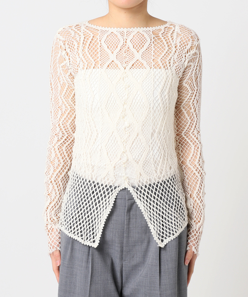 セール】EUCHRONIA 別注 Lace long sleece tee：カットソー（T