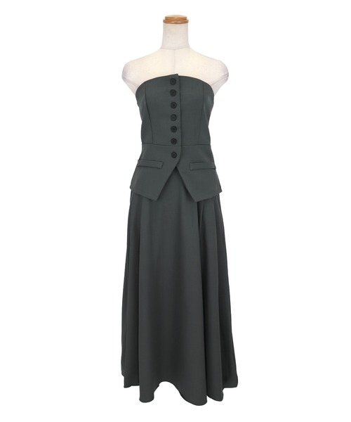 パーティードレス Aライン セットアップ ビスチェ フレア ロング