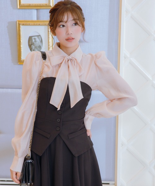 セットアップ ロング丈 無地 長袖 レトロ パーティー 結婚式 niana 結婚式 ワンピース パーティードレス ジャケット キャミ