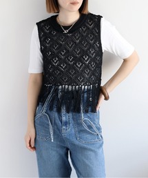 フリンジニットベスト
