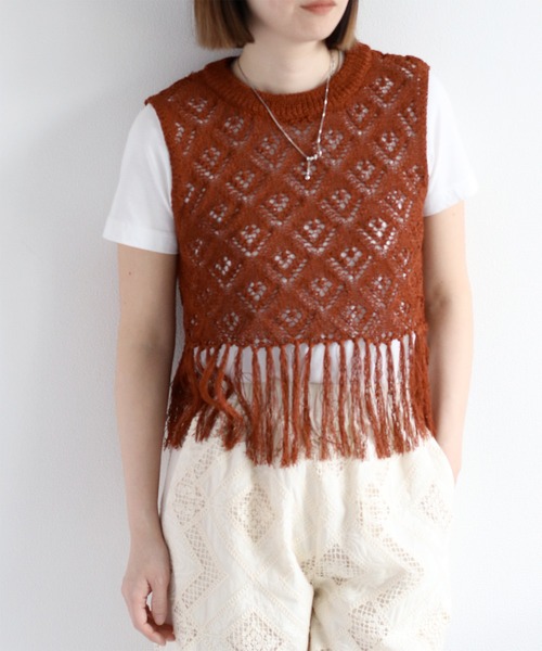 セール】フリンジニットベスト（ベスト）｜cepo（セポ）のファッション