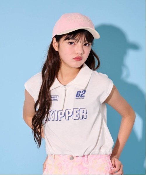 by LOVEiT（バイラビット）の「【Cuugal掲載】ハーフジップ半袖Ｔシャツ（Tシャツ/カットソー・キッズ・ブラック/オフホワイト/ブラウン・120cm/130cm/140cm/150cm/160cm）」の2枚目の写真