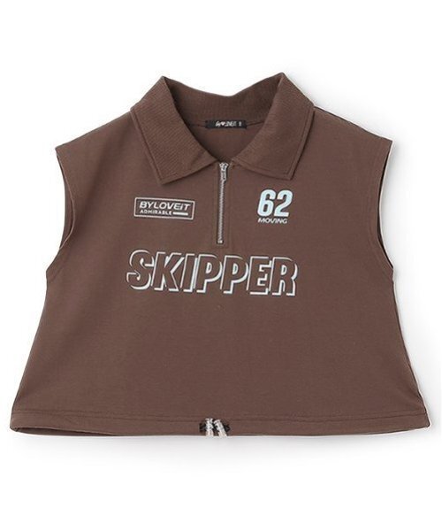 by LOVEiT（バイラビット）の「【Cuugal掲載】ハーフジップ半袖Ｔシャツ（Tシャツ/カットソー・キッズ・ブラック/オフホワイト/ブラウン・120cm/130cm/140cm/150cm/160cm）」の12枚目の写真