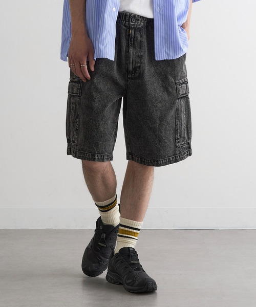 MAGASIN DE MODE Brew(マガジンデモードブリュー)の「【MAGASIN DE MODE Brew】デニムカーゴハーフパンツ MNY(デニムパンツ・メンズ・ブルー/ライトブルー/ブラック・2L/M/L)」の4枚目の写真