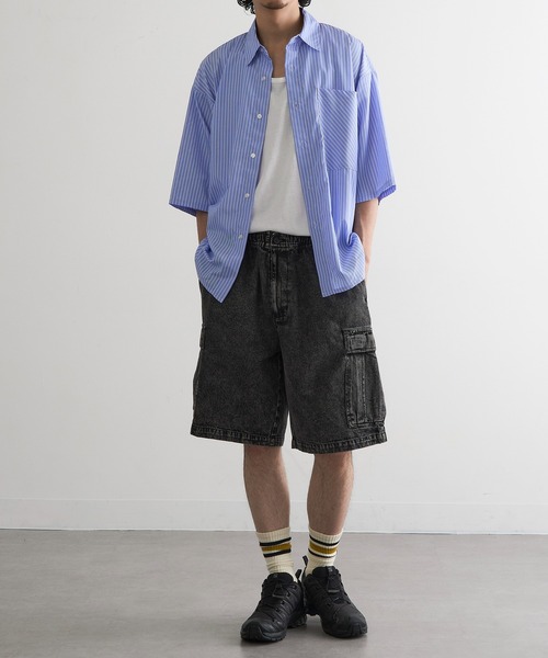 MAGASIN DE MODE Brew(マガジンデモードブリュー)の「【MAGASIN DE MODE Brew】デニムカーゴハーフパンツ MNY(デニムパンツ・メンズ・ブルー/ライトブルー/ブラック・2L/M/L)」の9枚目の写真