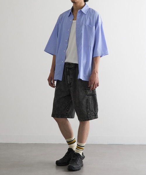 MAGASIN DE MODE Brew(マガジンデモードブリュー)の「【MAGASIN DE MODE Brew】デニムカーゴハーフパンツ MNY(デニムパンツ・メンズ・ブルー/ライトブルー/ブラック・2L/M/L)」の10枚目の写真