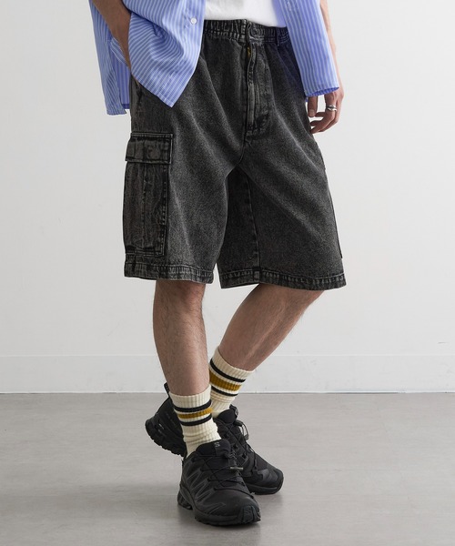 MAGASIN DE MODE Brew(マガジンデモードブリュー)の「【MAGASIN DE MODE Brew】デニムカーゴハーフパンツ MNY(デニムパンツ・メンズ・ブルー/ライトブルー/ブラック・2L/M/L)」の6枚目の写真