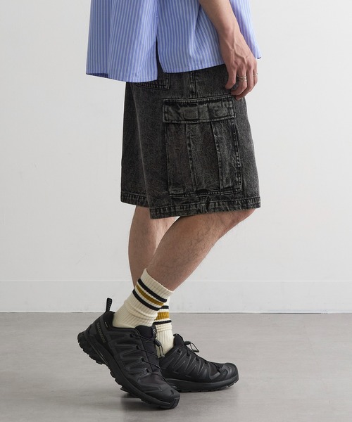 MAGASIN DE MODE Brew(マガジンデモードブリュー)の「【MAGASIN DE MODE Brew】デニムカーゴハーフパンツ MNY(デニムパンツ・メンズ・ブルー/ライトブルー/ブラック・2L/M/L)」の7枚目の写真