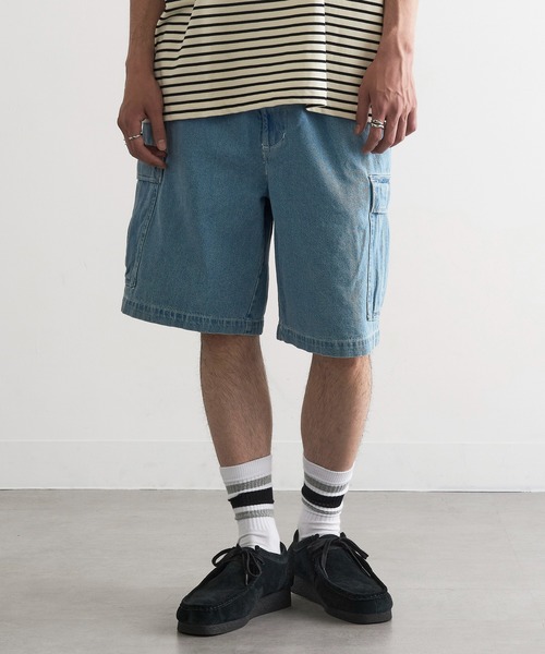 セール】【MAGASIN DE MODE Brew】デニムカーゴハーフパンツ MNY