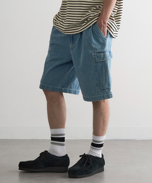 MAGASIN DE MODE Brew(マガジンデモードブリュー)の「【MAGASIN DE MODE Brew】デニムカーゴハーフパンツ MNY(デニムパンツ・メンズ・ブルー/ライトブルー/ブラック・2L/M/L)」の12枚目の写真