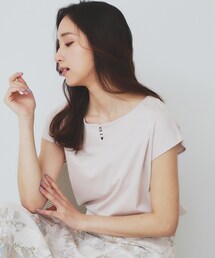 index | 《6色展開/XS-3サイズ》キーネックビジュートップス【UV/接触冷感/洗濯機洗い可】(Tシャツ/カットソー)