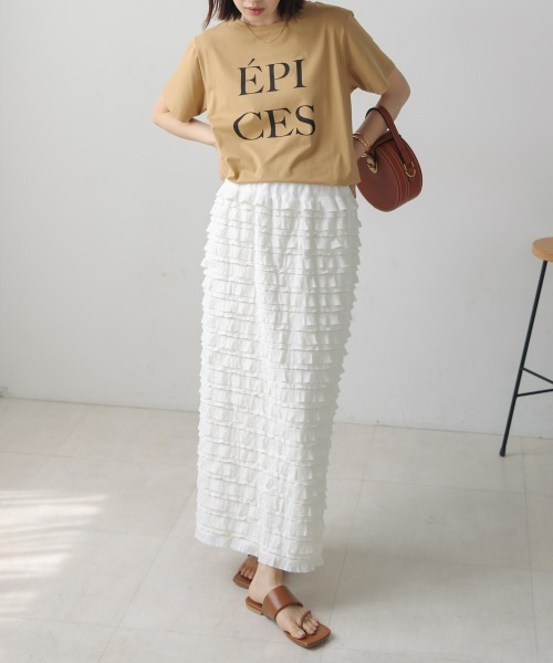 Bou Jeloud（ブージュルード）の「フリルカットソータイトスカート（スカート・レディース・ブラック/オフホワイト・FREE）」の5枚目の写真