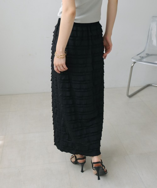 Bou Jeloud（ブージュルード）の「フリルカットソータイトスカート（スカート・レディース・ブラック/オフホワイト・FREE）」の19枚目の写真