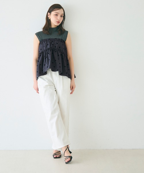coca(coca)(コカ)の「【WEB限定セール】ポプリン 2wayベアトップス(チューブトップ・レディース・ネイビー/ホワイト・S/M/L)」の13枚目の写真