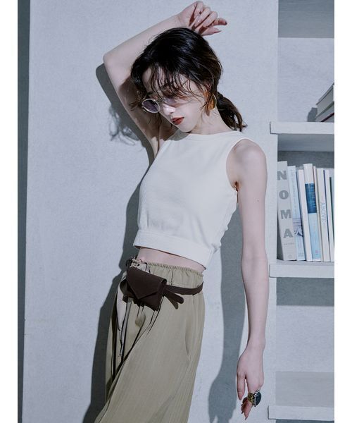 Stylevoice for xxx(スタイルヴォイスフォー)の「【00サイズ】<YUKIKO KOJIMAさんコラボ>カップ付きアメスリタンクトップ(タンクトップ・レディース・ブラック/オフホワイト・00/1)」の3枚目の写真