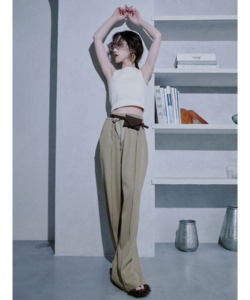 Stylevoice for xxx(スタイルヴォイスフォー)の「【00サイズ】<YUKIKO KOJIMAさんコラボ>カップ付きアメスリタンクトップ(タンクトップ・レディース・ブラック/オフホワイト・00/1)」の4枚目の写真