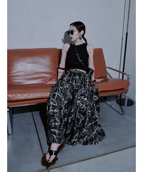 Stylevoice for xxx(スタイルヴォイスフォー)の「【00サイズ】<YUKIKO KOJIMAさんコラボ>カップ付きアメスリタンクトップ(タンクトップ・レディース・ブラック/オフホワイト・00/1)」の9枚目の写真