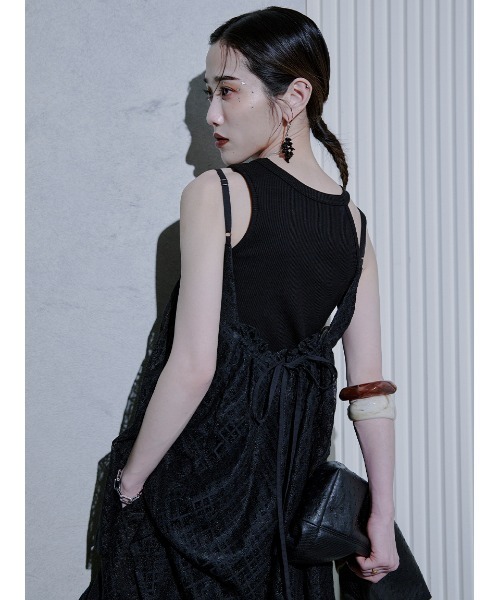 Stylevoice for xxx(スタイルヴォイスフォー)の「【00サイズ】<YUKIKO KOJIMAさんコラボ>カップ付きアメスリタンクトップ(タンクトップ・レディース・ブラック/オフホワイト・00/1)」の17枚目の写真