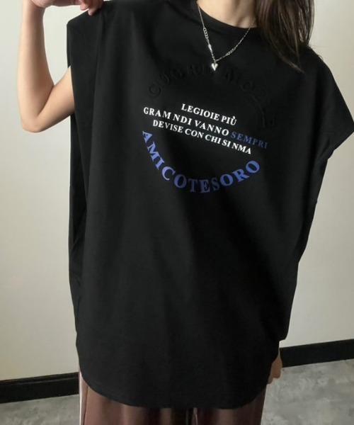 deux amour(ドゥーザムール)の「エンボスロゴTシャツ(Tシャツ/カットソー・レディース・ベージュ/ブラック/ホワイト・FREE)」の20枚目の写真