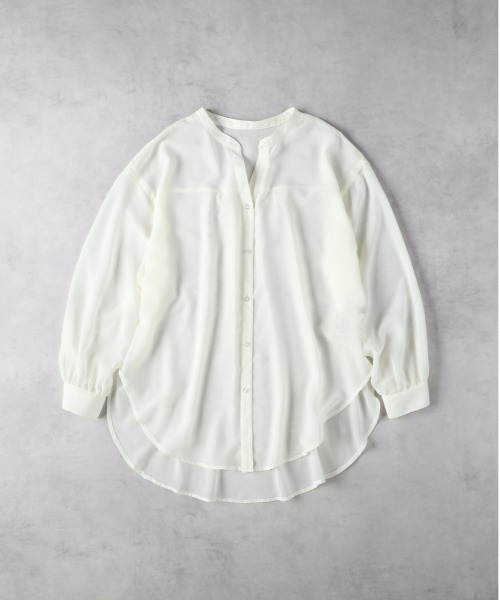Right-on(ライトオン)の「HONEYSUCKLE ROSE(ハニーサックルローズ)【レディース】シアーブラウス(シャツ/ブラウス・レディース・ブルー/オフホワイト/ダークグレー・L/M)」の9枚目の写真