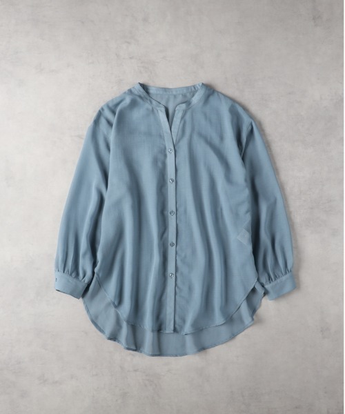 Right-on(ライトオン)の「HONEYSUCKLE ROSE(ハニーサックルローズ)【レディース】シアーブラウス(シャツ/ブラウス・レディース・ブルー/オフホワイト/ダークグレー・L/M)」の10枚目の写真