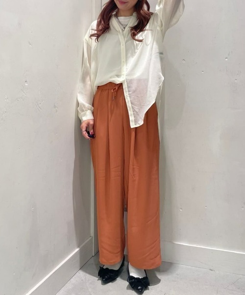 Right-on(ライトオン)の「HONEYSUCKLE ROSE(ハニーサックルローズ)【レディース】シアーブラウス(シャツ/ブラウス・レディース・ブルー/オフホワイト/ダークグレー・L/M)」の11枚目の写真