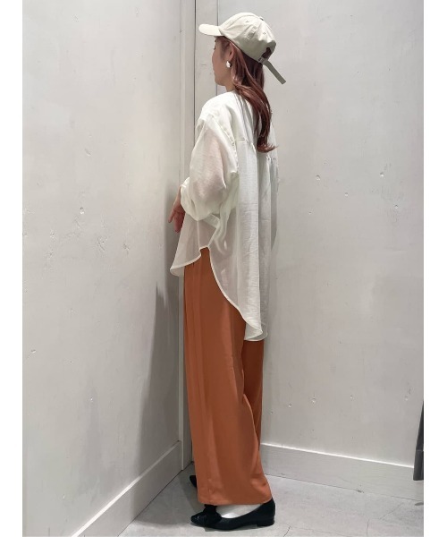 Right-on(ライトオン)の「HONEYSUCKLE ROSE(ハニーサックルローズ)【レディース】シアーブラウス(シャツ/ブラウス・レディース・ブルー/オフホワイト/ダークグレー・L/M)」の12枚目の写真