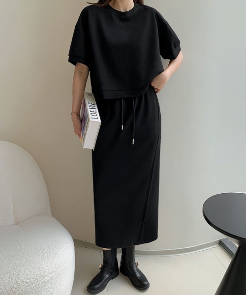 セール】スウェット セットアップ 上下セット ショート丈トップス I